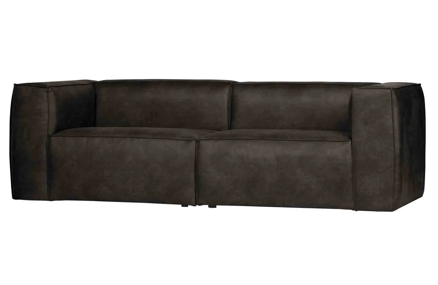 Sofa Bean Lederoptik, modern und gepolstert, Schwarz, 3–4 Sitzplätze, komfortabel - Woood