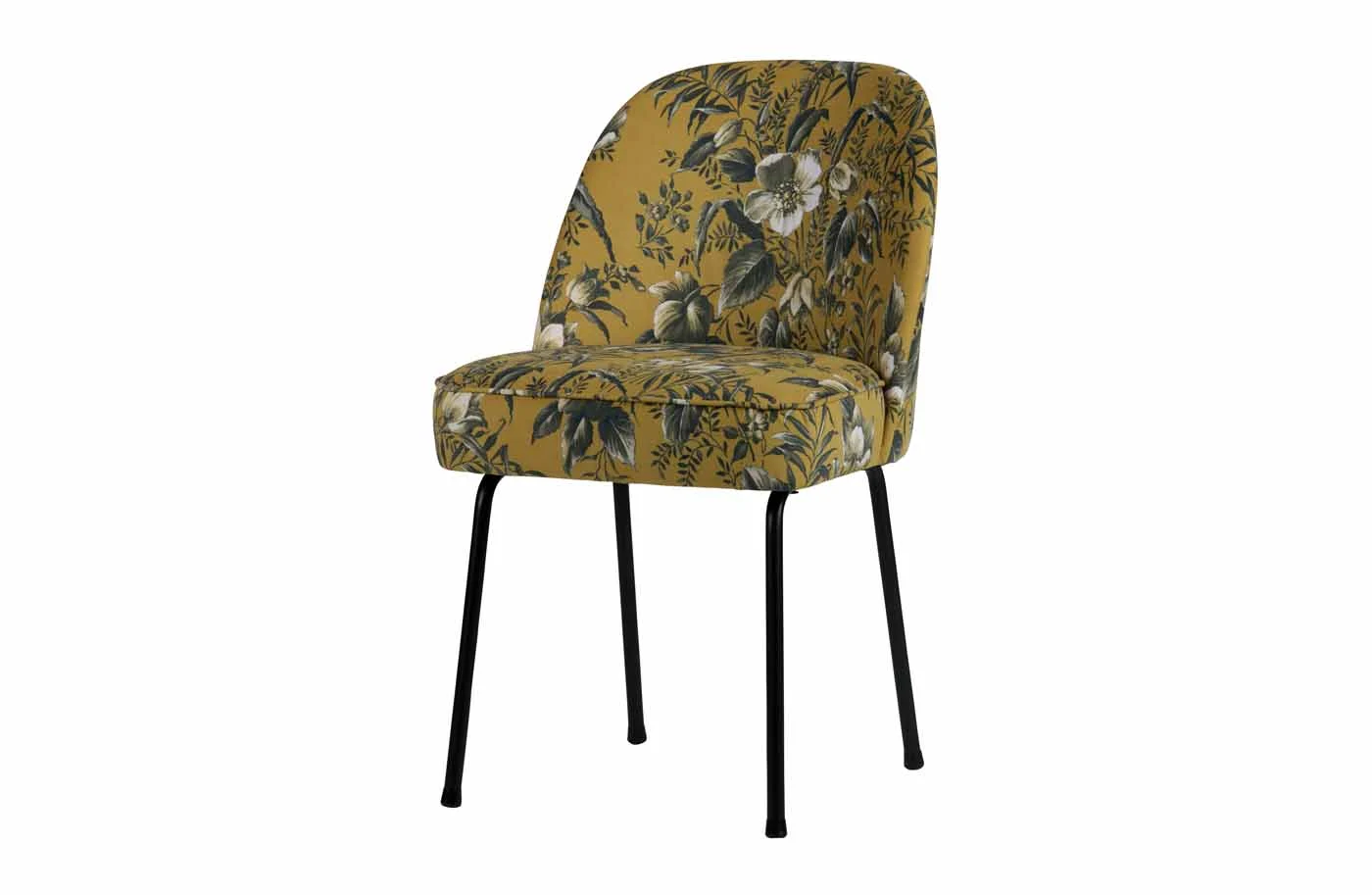 Esszimmerstuhl Vogue aus Samt, modern und gepolstert, Poppy Senf, elegantes Design - Woood