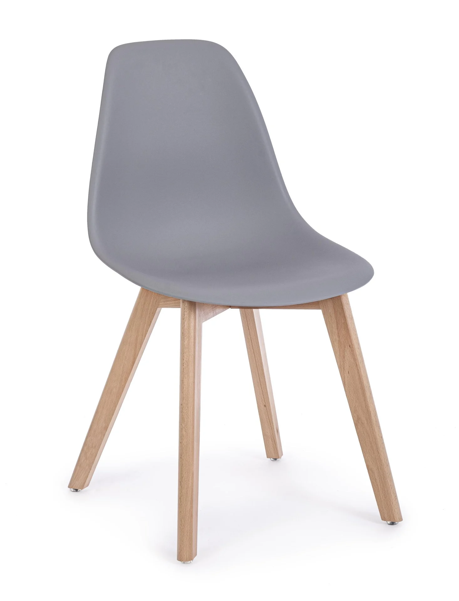 Stuhl System 4er-Set aus Kunststoff und Buchenholz, modern, grau, komfortabel für Dein Zuhause