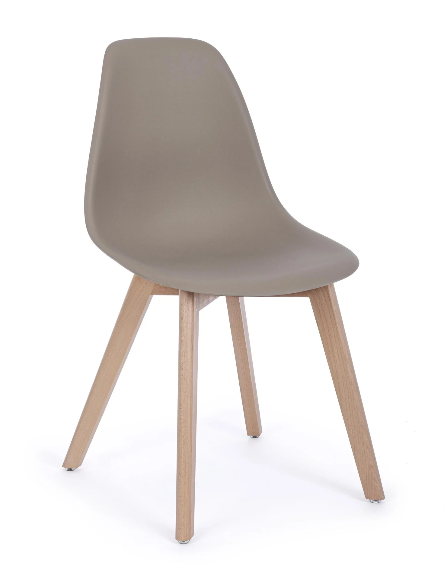 Stuhl System 4er-Set aus Kunststoff und Buchenholz, modern, taupe, komfortabel für Dein Zuhause