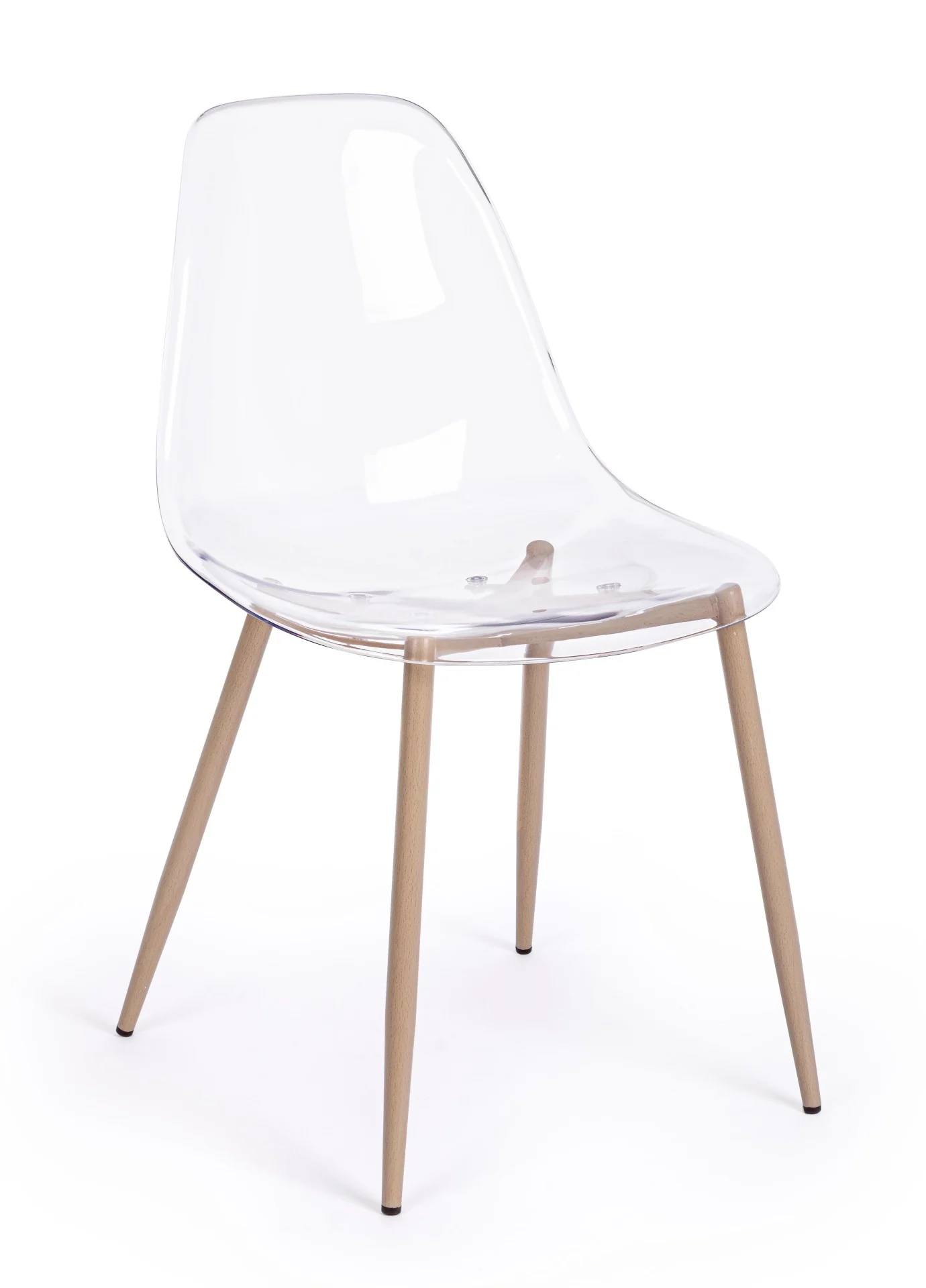 Stuhl Mandy 4er-Set, transparenter Kunststoff und Metall, modern, ideal für dein Zuhause