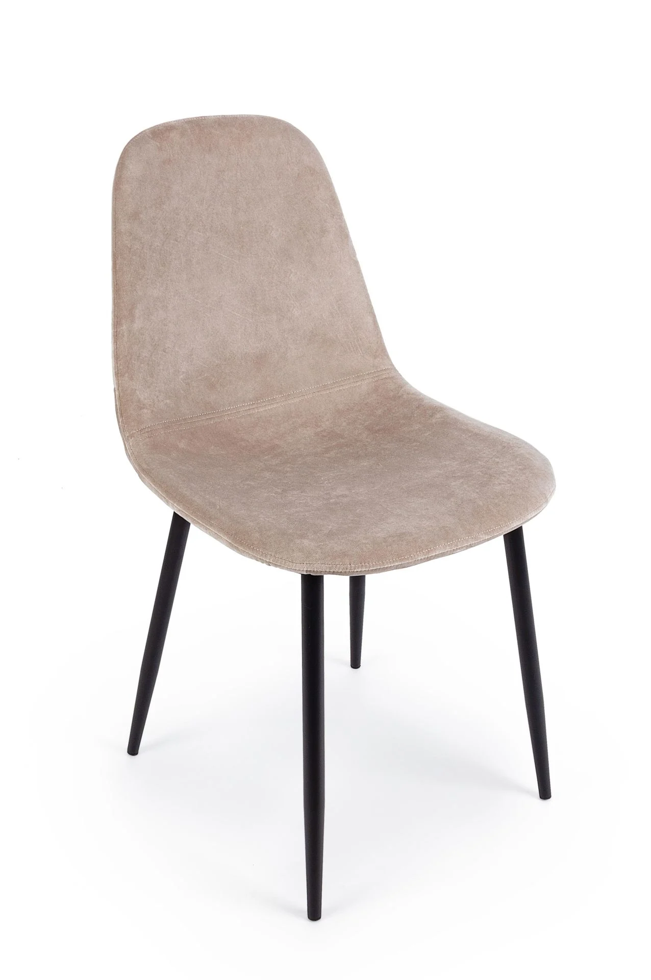 Esszimmerstuhl Irelia 4er-Set aus Samt, modernes Design, Taupe, gepolstert, Metallgestell