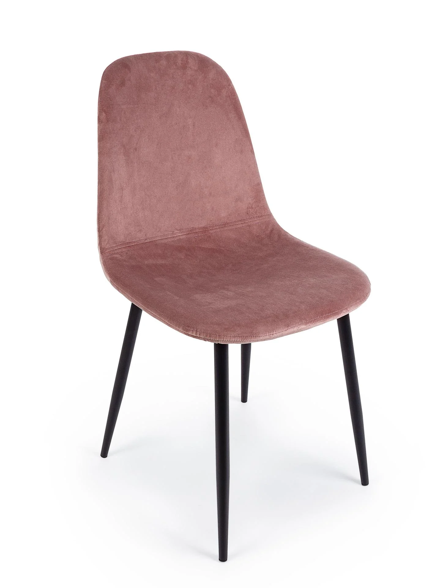 Esszimmerstuhl Irelia 4er-Set, Samtbezug, modern, rosa, gepolstert, Metallgestell