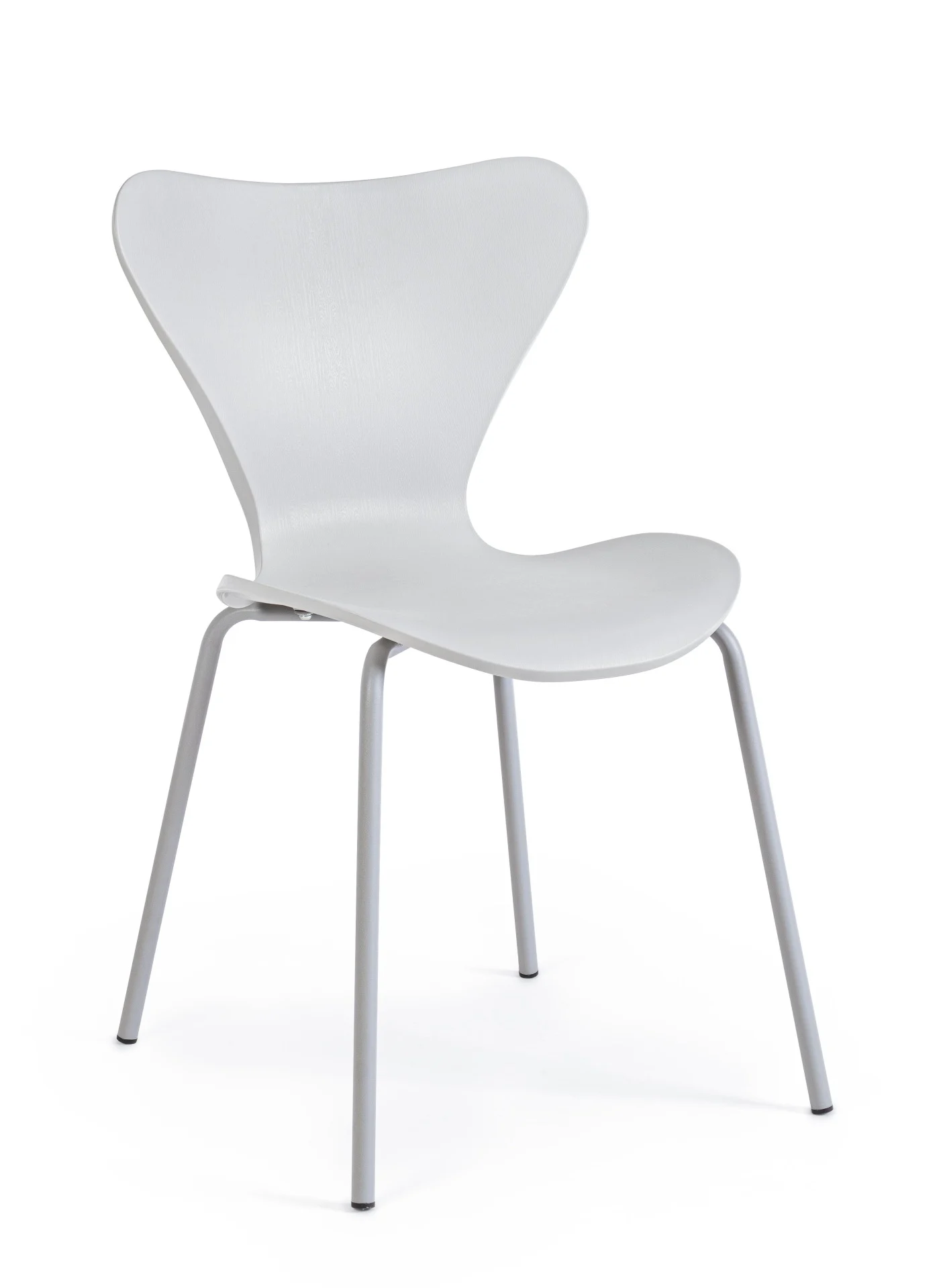 Stuhl Tessa 4er-Set aus Kunststoff und Metall, modern, hellgrau, komfortables Design für Dein Zuhause