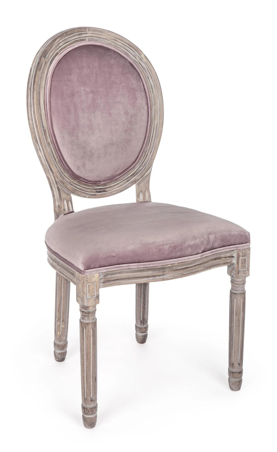 Stuhl Mathilde, Birkenholz und Samt, klassisch barock, rosa, gepolstert, für Dein Zuhause - Bizzotto