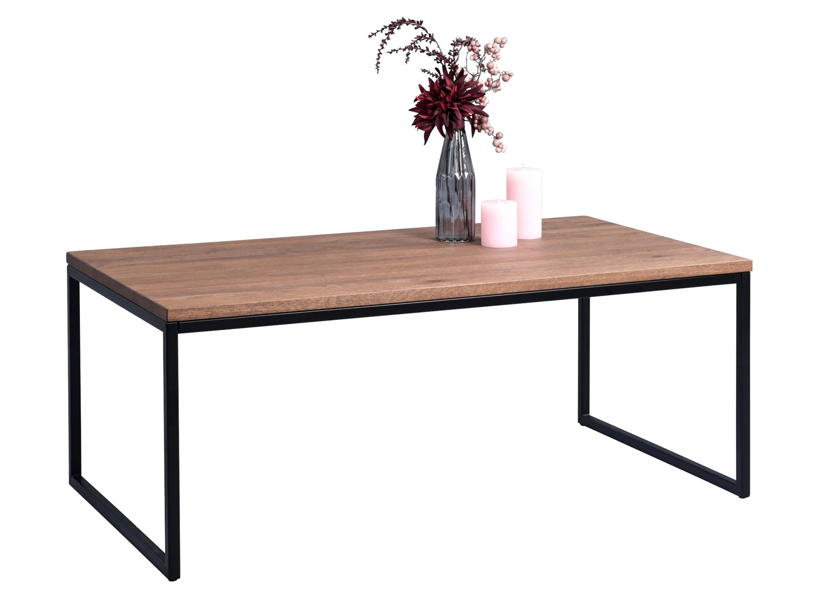Couchtisch Beistelltisch IRINA 110x60 cm Eiche Massiv braun gebeizt - Fun Moebel
