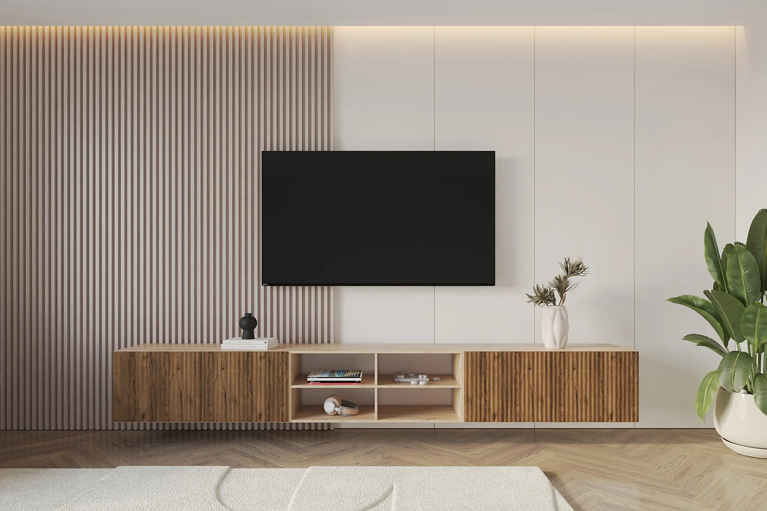 Lowboard NOA 4 offen 3 x 100 cm Artisan und Katania - Altdecor