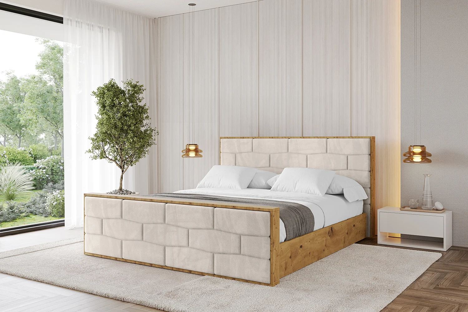 Polsterbett ENZO8-Z Beige - Casablanca 2301 120x200 cm