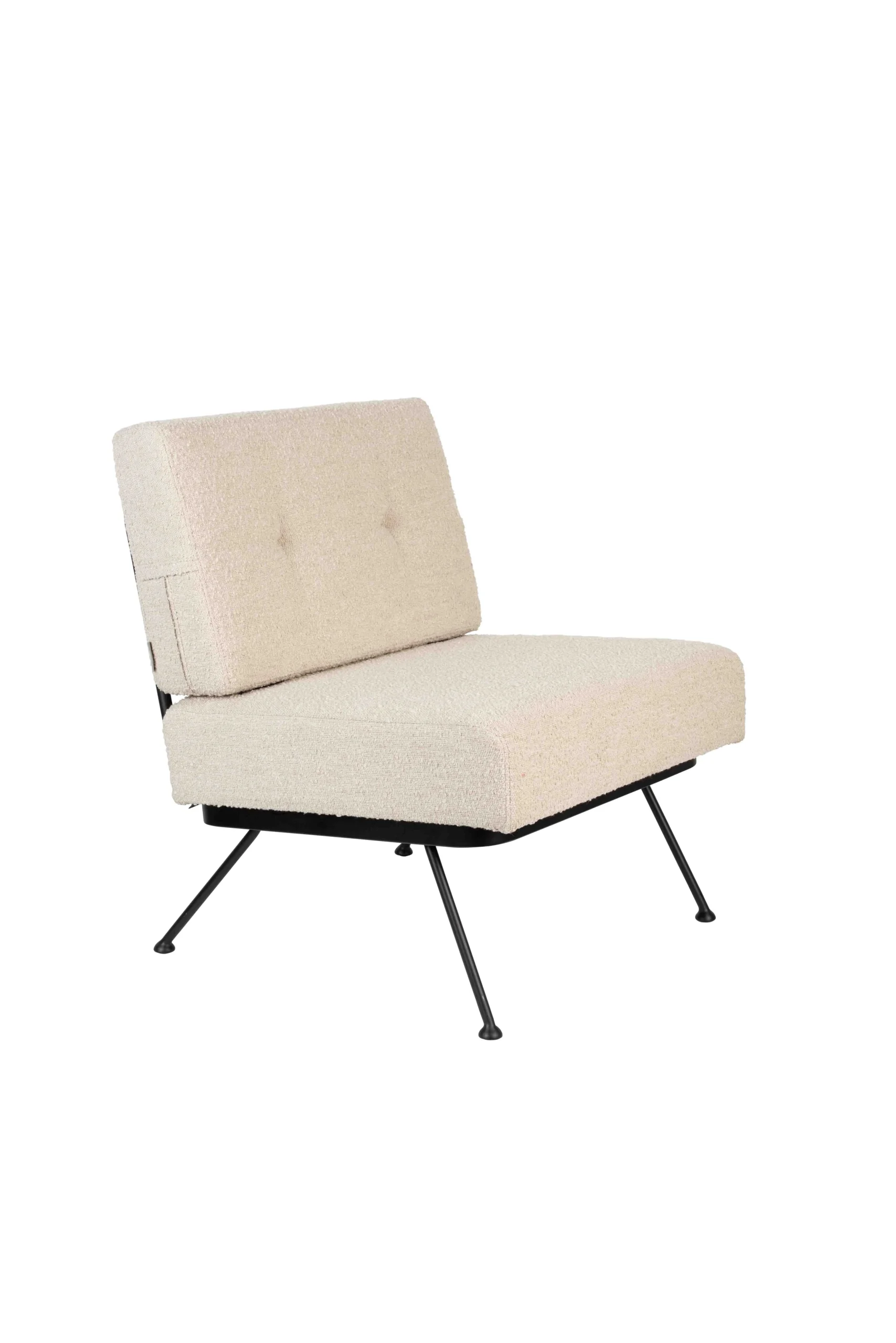 Zuiver Bowie Lounge Chair Stahl/Polyester Schwarz/Beige