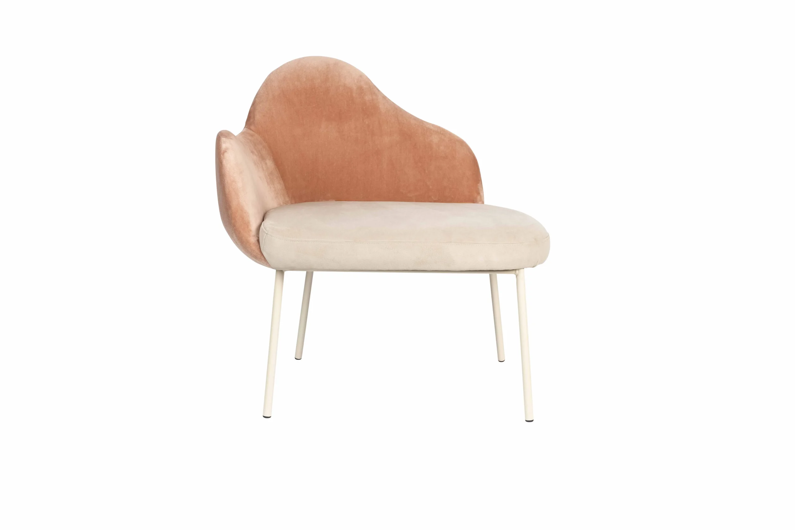 Zuiver Friuli Lounge Chair Stahl/Polyester Rosa/Beige