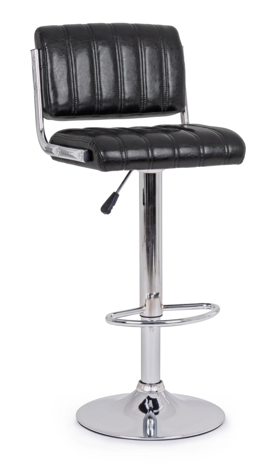 Barhocker Barcley 2er-Set aus Kunstleder, modern und höhenverstellbar, schwarz, gepolstert