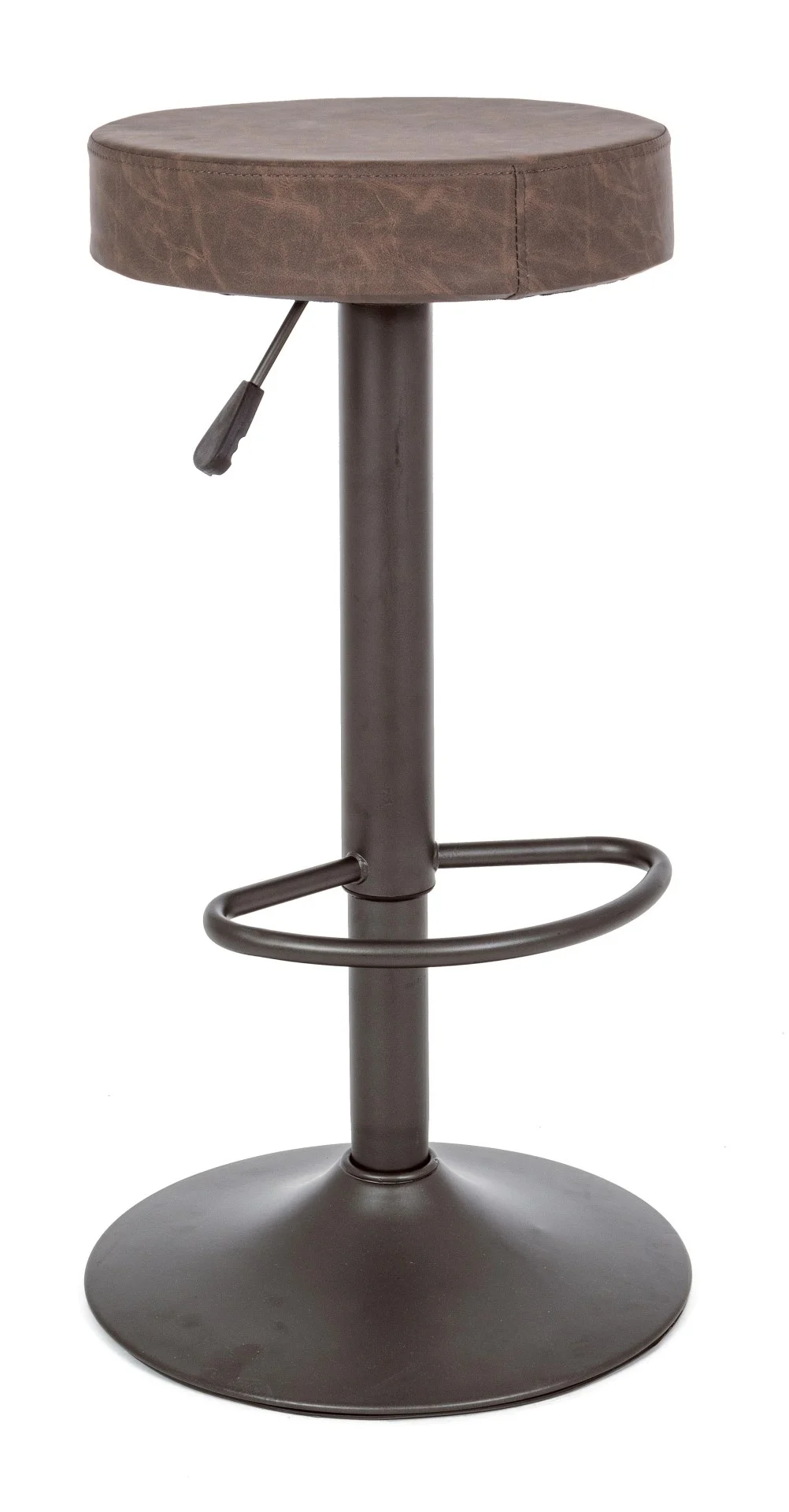 Barhocker Piper 2er-Set aus Kunstleder, modern höhenverstellbar, braun, gepolstert