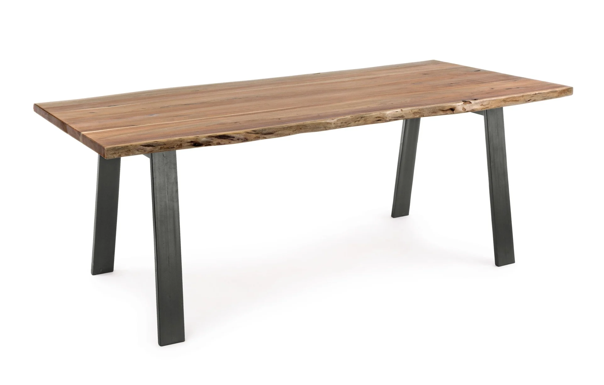 Esstisch Aron aus Akazienholz, modern mit A-Gestell, naturfarben, für 6–8 Personen, 200 cm