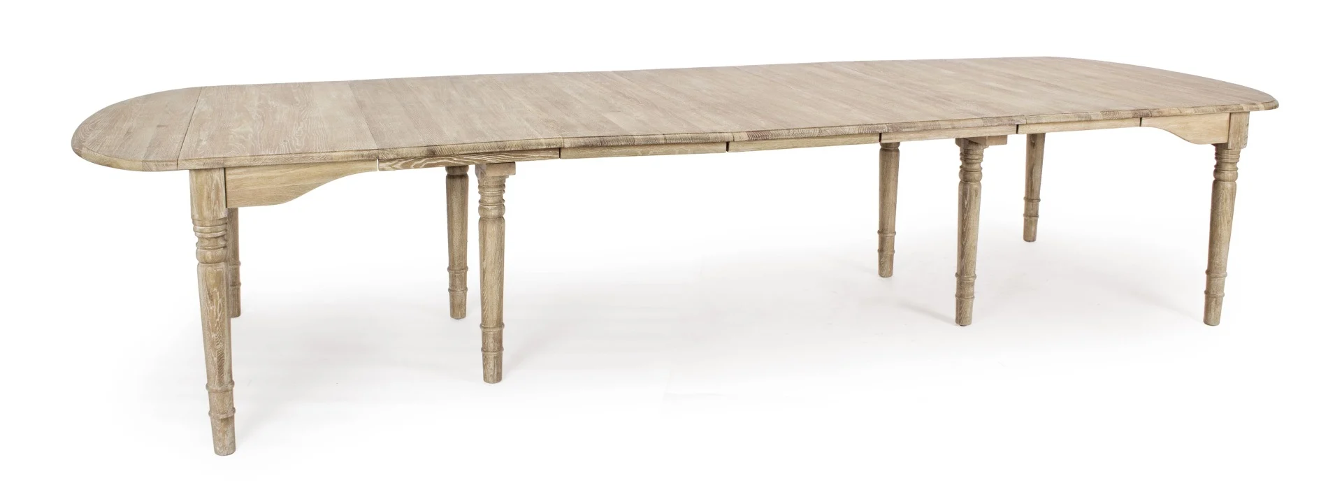 Esstisch Bedford aus Eichenholz, ovales Design, ausziehbar 152-382 cm, natur, für 10-12 Personen