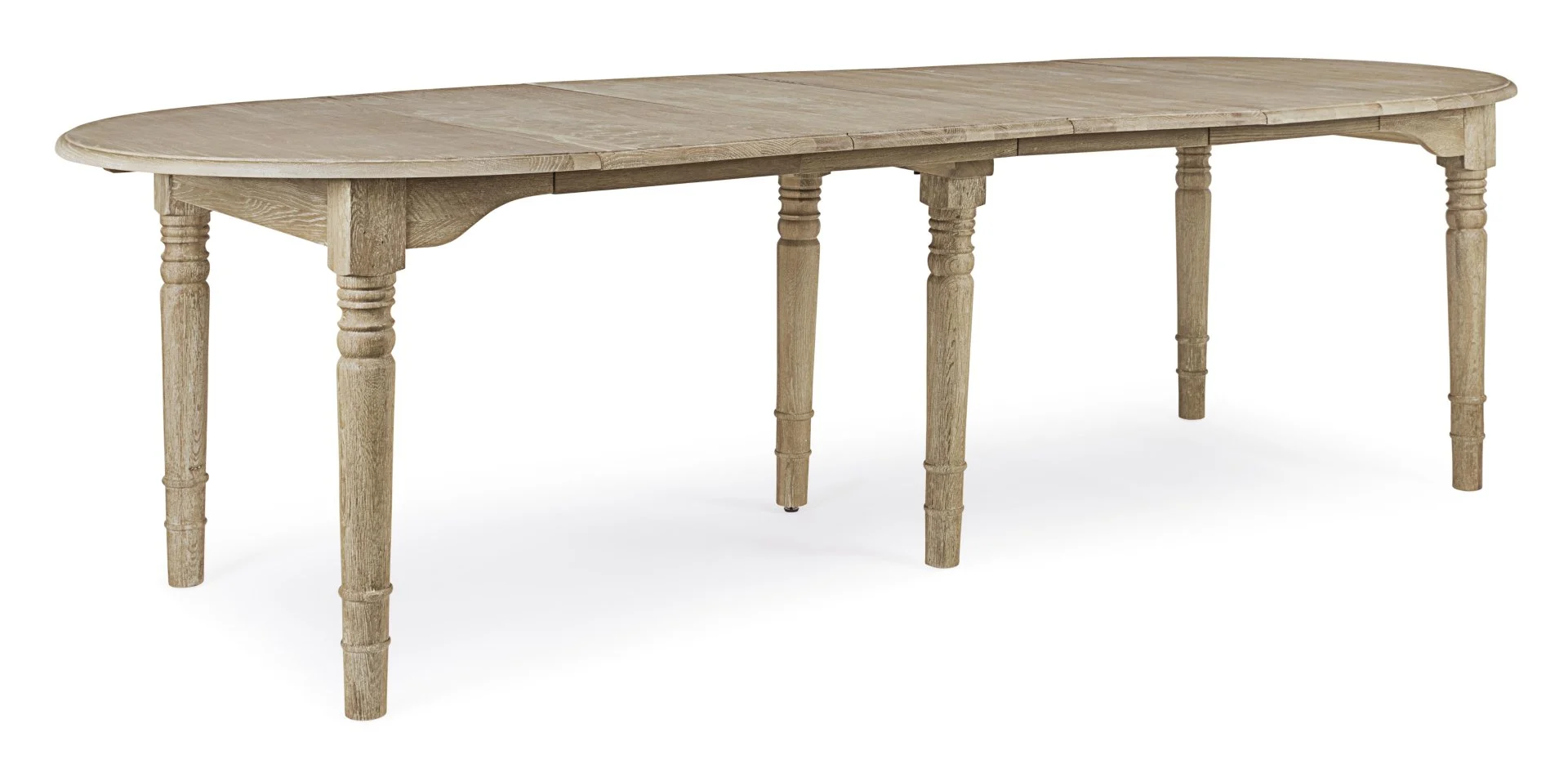 Esstisch Bedford aus Eichenholz, ausziehbar oval, natürlicher Look, für 8-10 Personen, 110-272 cm