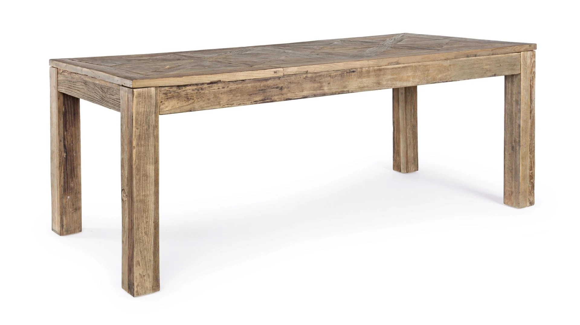 Esstisch Kaily aus recyceltem Ulmenholz, massiver Stil, naturfarben, 200 cm, für 6-8 Personen
