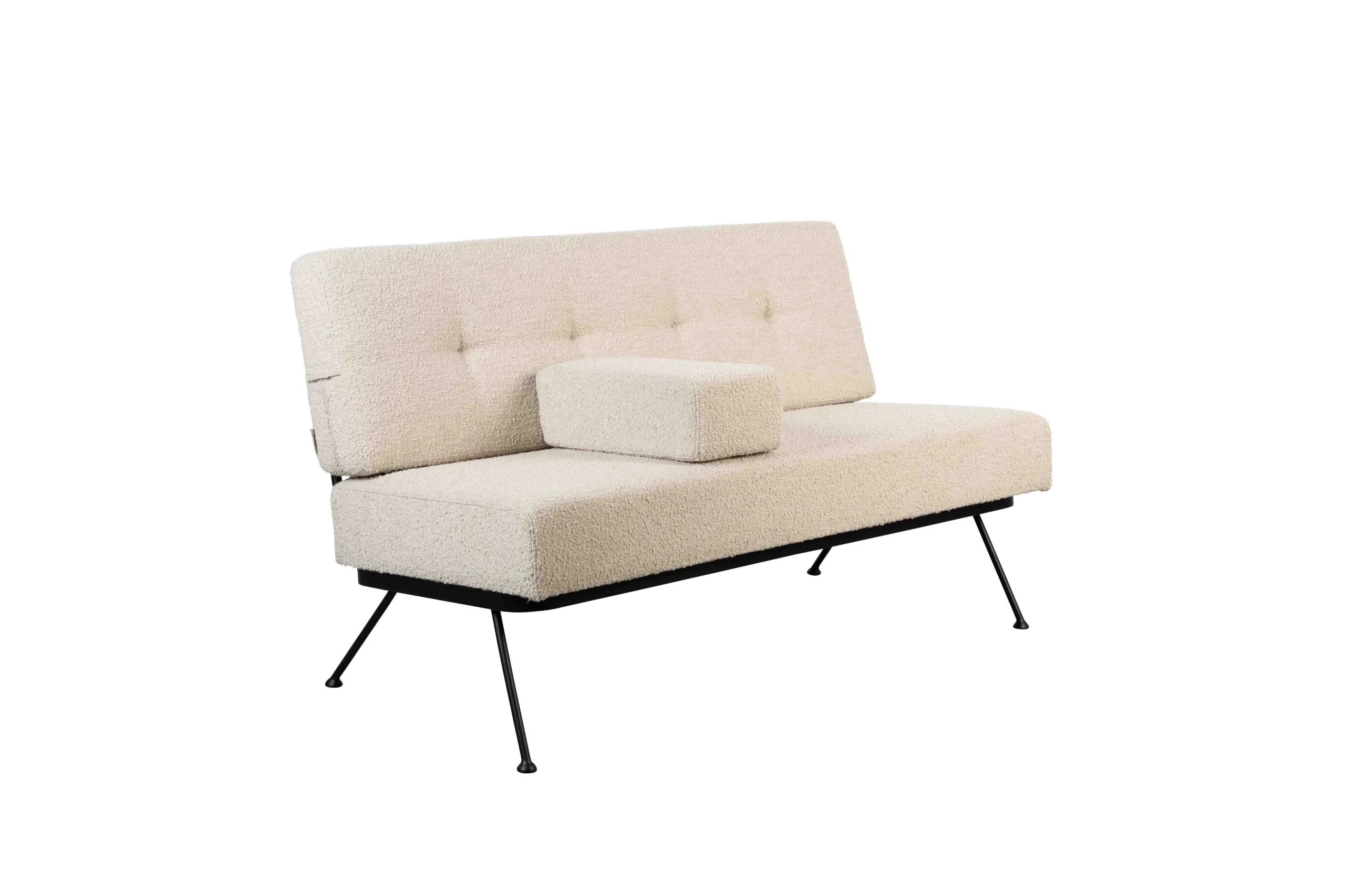 Zuiver Bowie 2-Sitzer Sofa Stahl/Polyester Schwarz/Beige