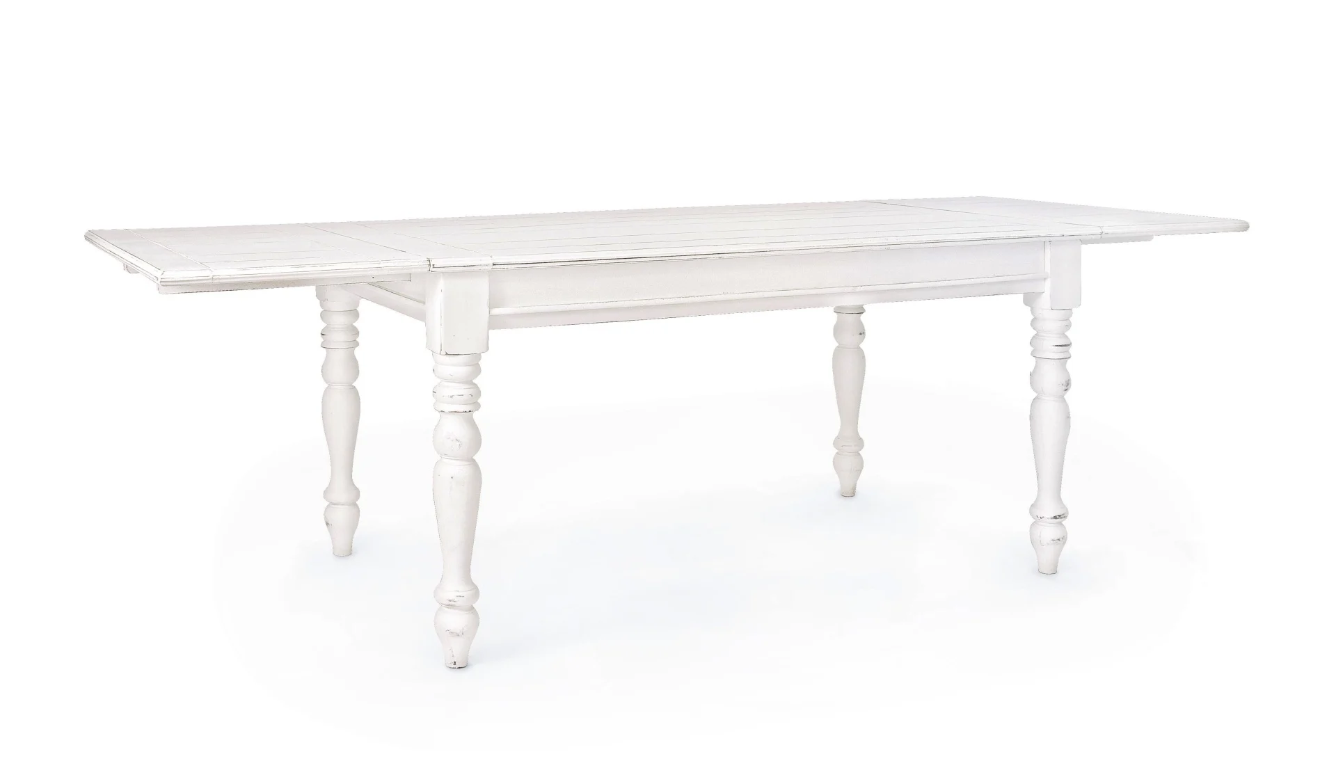 Esstisch Colette aus Mangoholz, klassisch ausziehbar, weiß, für 8-10 Personen, 150-240 cm