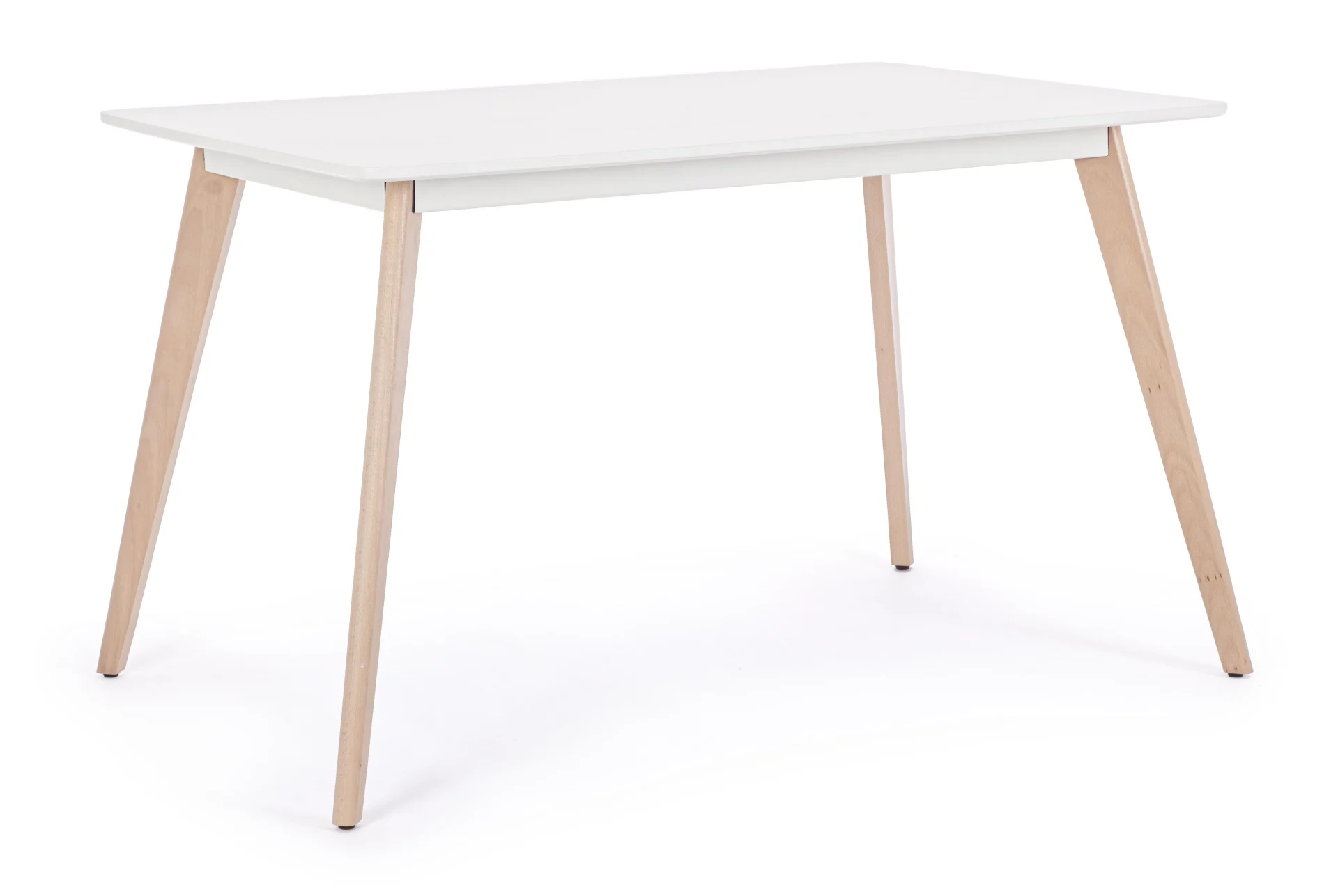 Esstisch Michelangelo aus MDF, klassischer Stil, weiß, 120x80 cm, Gestell aus Buche, geeignet für 4–6 Personen - Bizzotto