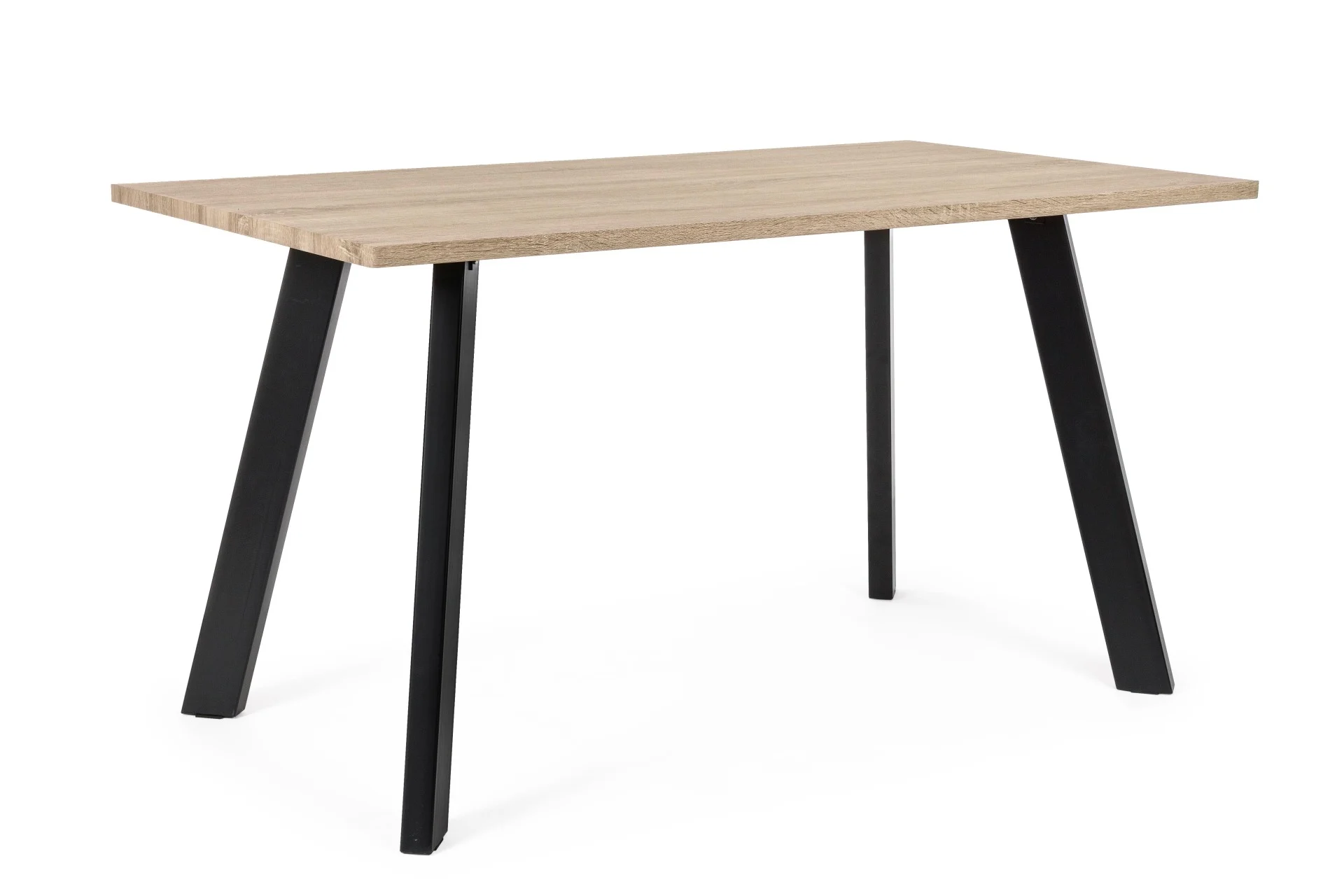 Esstisch Giant aus MDF, modernes Design, rechteckig, natur, 140 cm, Metallgestell schwarz, für 4–6 Personen - Bizzotto