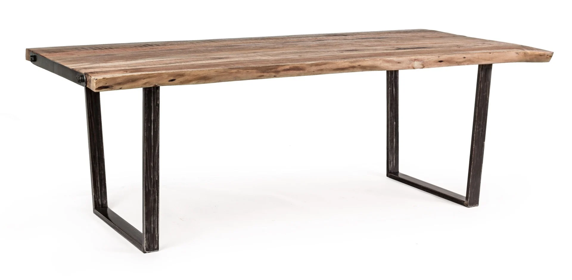 Esstisch Elmer aus Akazienholz, modernes Design mit V-Gestell, Natur, 220 cm, für 6–8 Personen