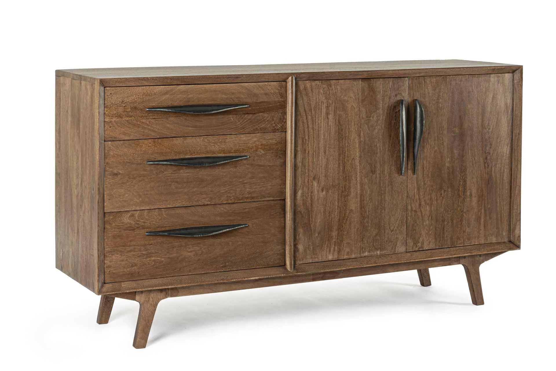 Sideboard Sherman aus Mangoholz, klassisches Design, natur, 152 cm breit, mit Türen und Schubladen - Bizzotto