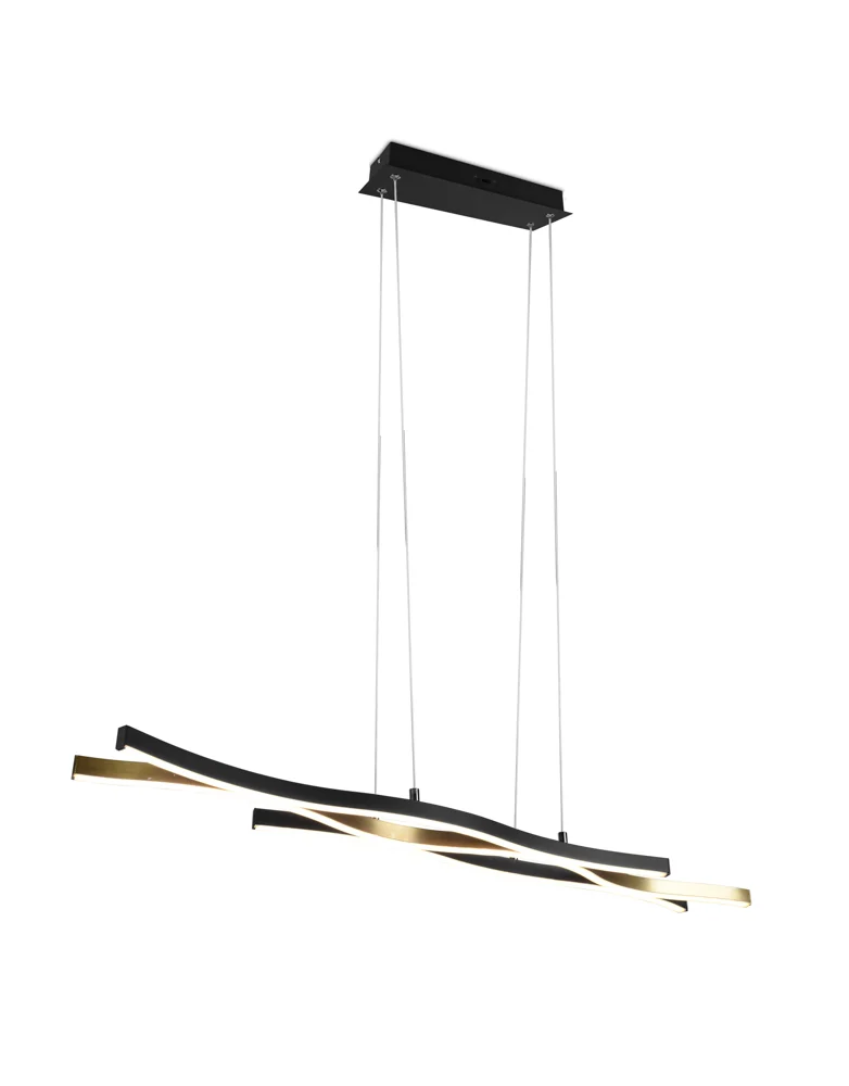 Trio Blaze Pendelleuchte LED Metall Messing matt Dimmbar