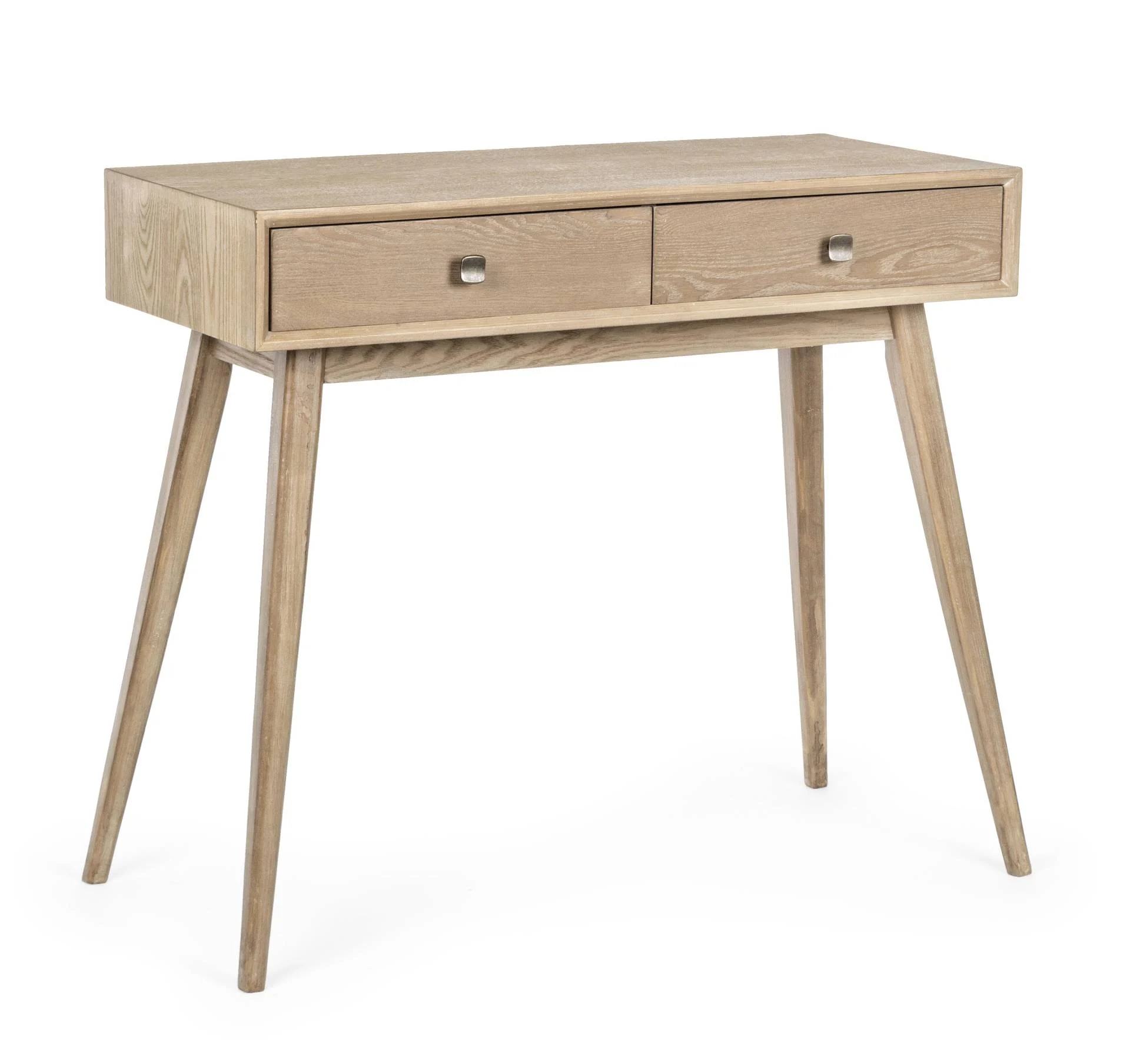 Konsole Alannis aus Eschenholz, klassisch skandinavisch, natur, 2 Schubladen, 90 cm breit - Bizzotto