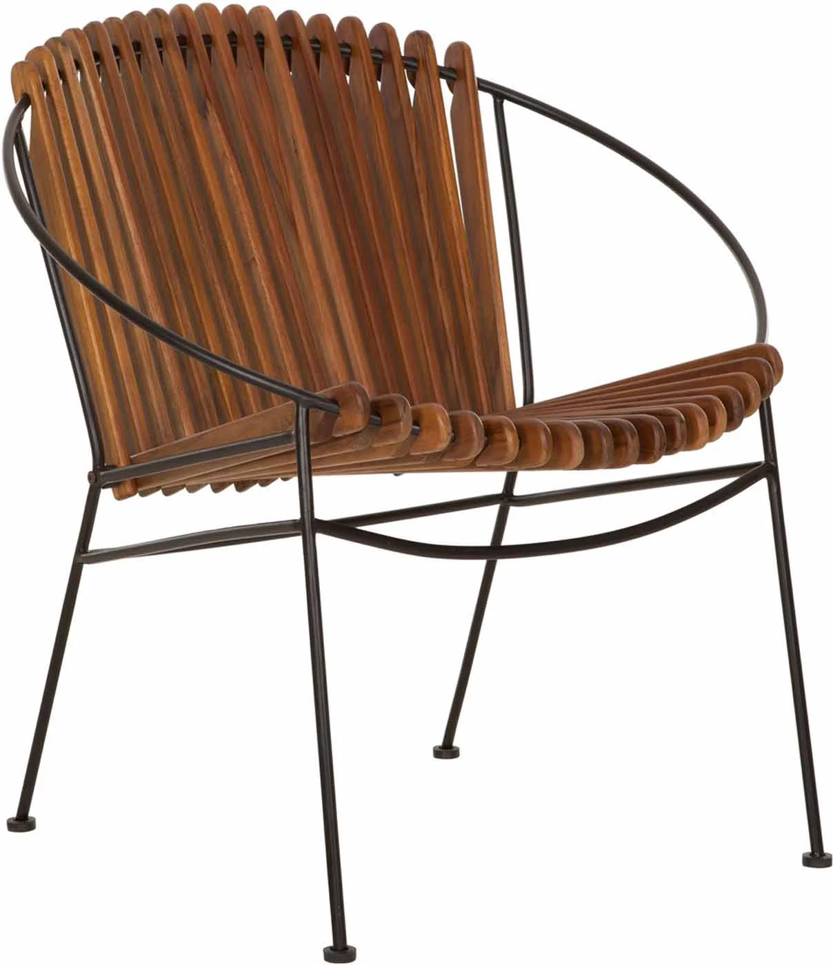 Sessel Portofino Lounge aus Teak und Metall, modern, naturfarben, komfortables Design - Must Living