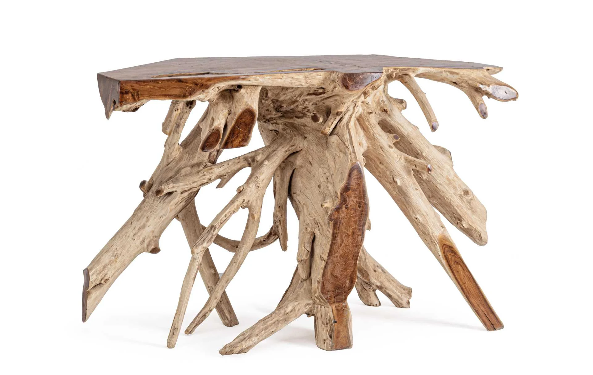 Konsole Lisandra aus Teakholz, massives Unikat Design, natur, 120 cm breit - Bizzotto