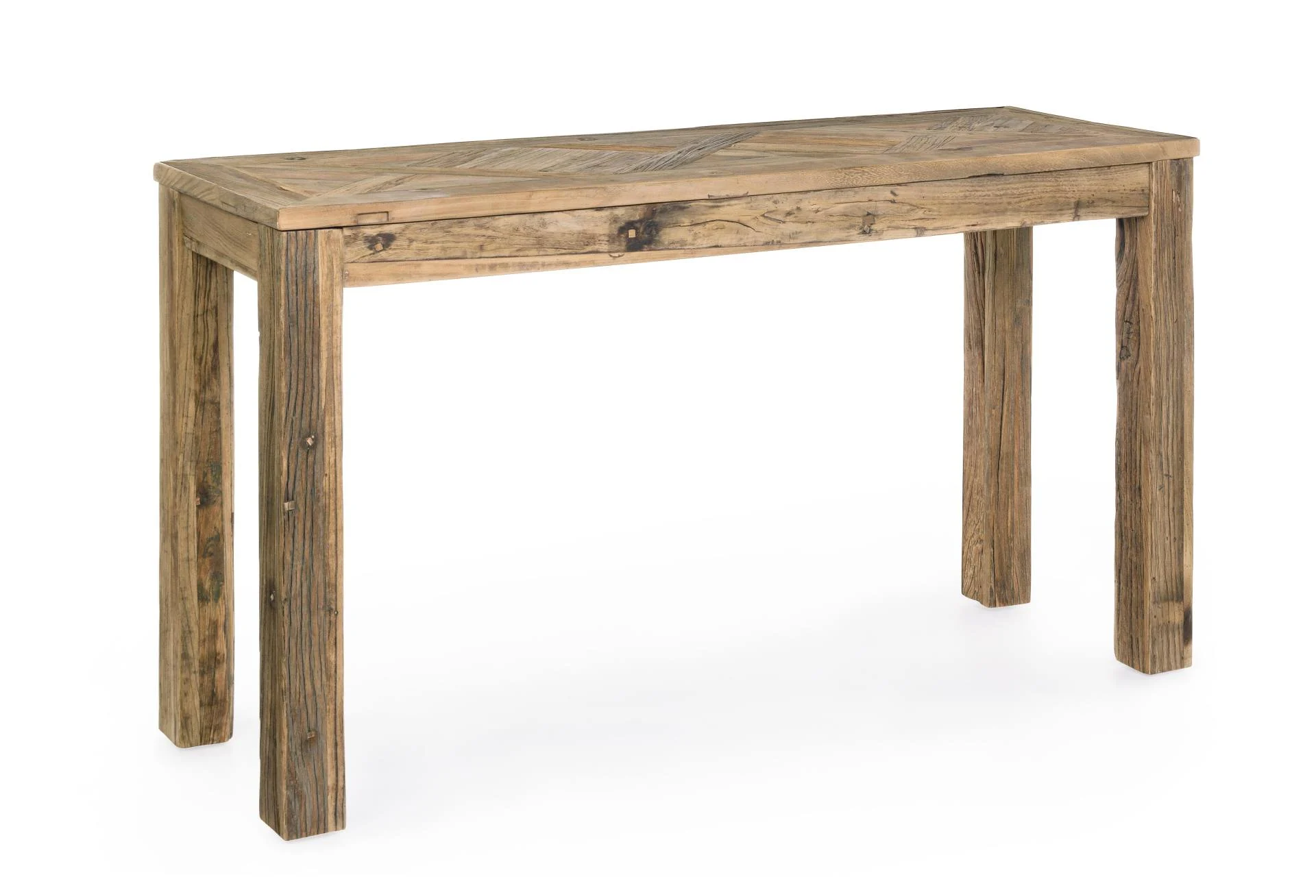 Konsole Kaily aus recyceltem Ulmenholz, Massivholz Design, natur, 140 cm breit - Bizzotto