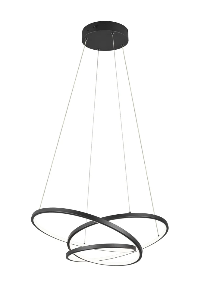 Trio Darvin Pendelleuchte LED Metall Schwarz matt Dimmbar
