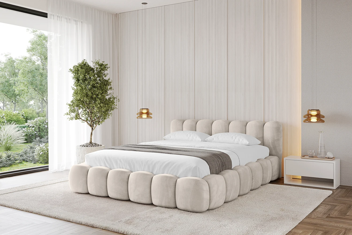 Polsterbett SENA-v1 Beige - Casablanca 2301 120x200 cm