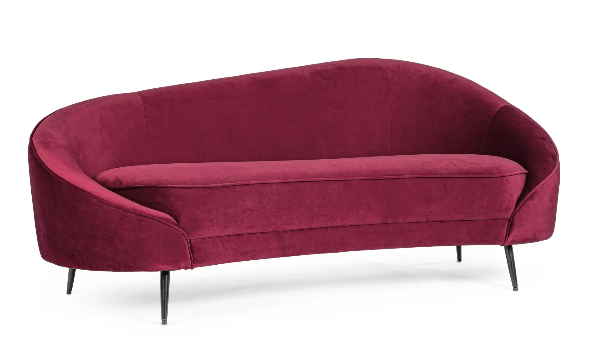 2-Sitzer Sofa Seraphin aus Samt, modern, Rot, elegantes Design für Dein Wohnzimmer