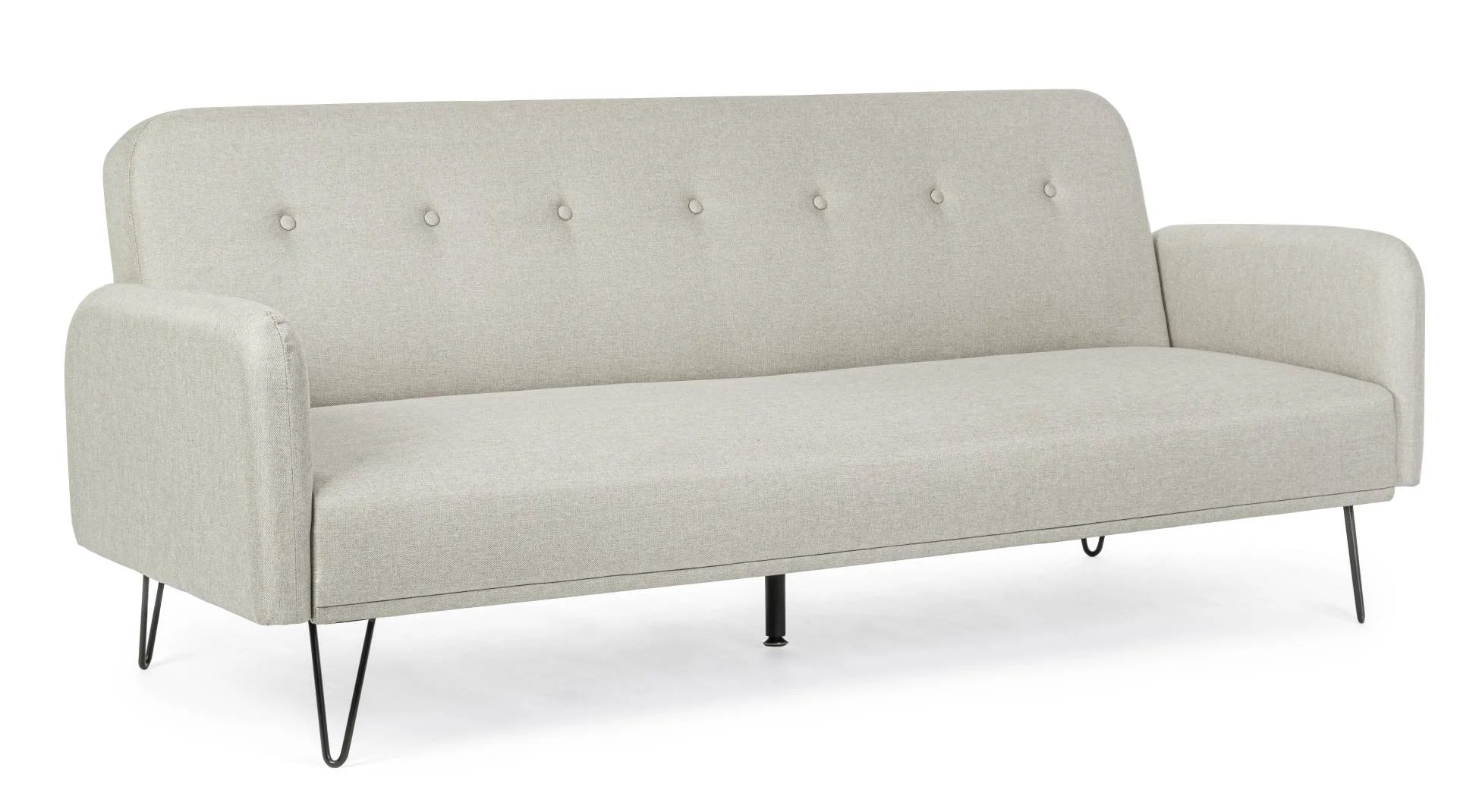 Schlafsofa Bridjet mit Stoff-Bezug, modernes Design, beige, gepolstert für 2-3 Personen