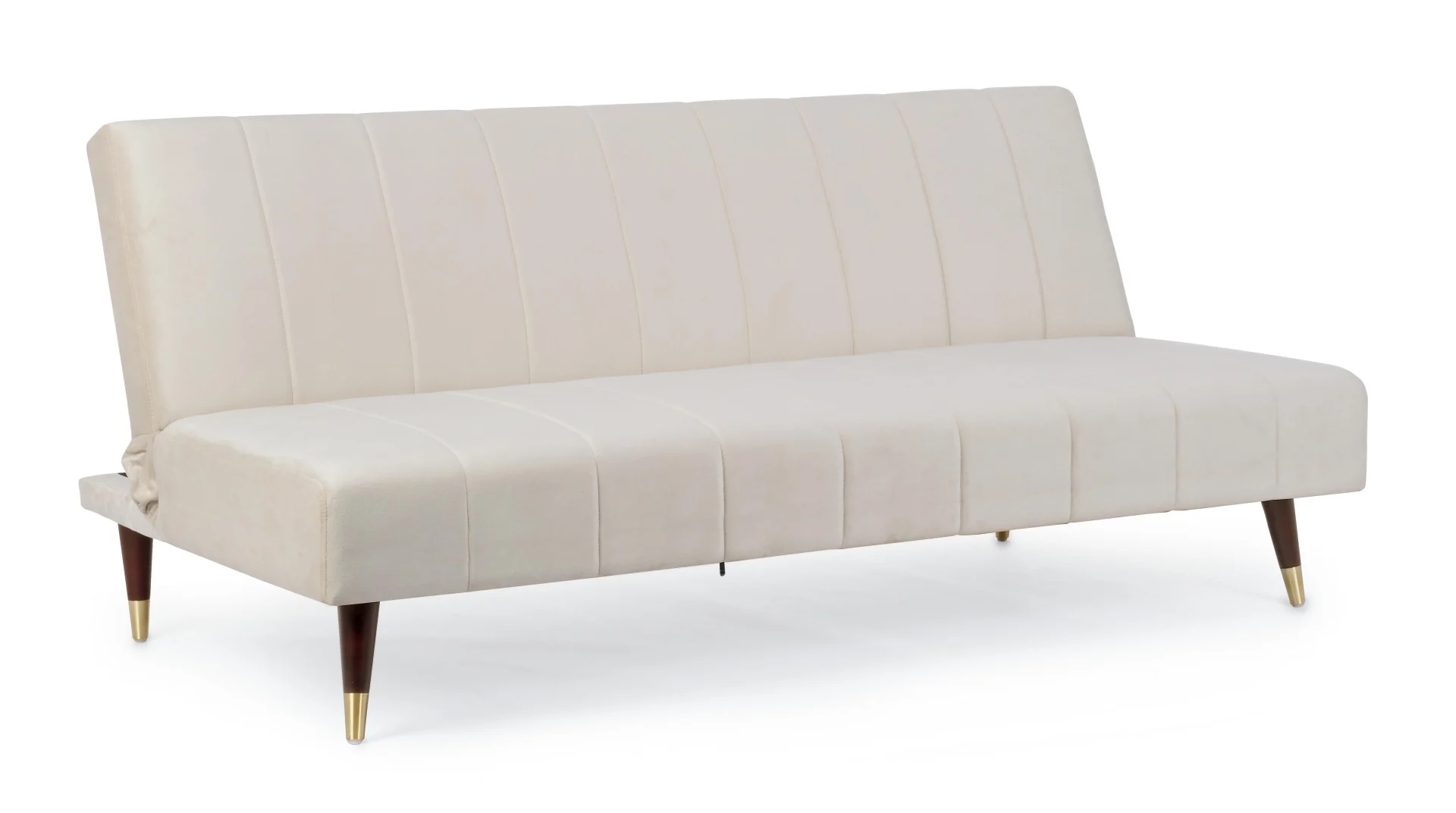 Schlafsofa Alma aus Samt, modernes Design, beige, komfortabel für 2–3 Personen - Bizzotto