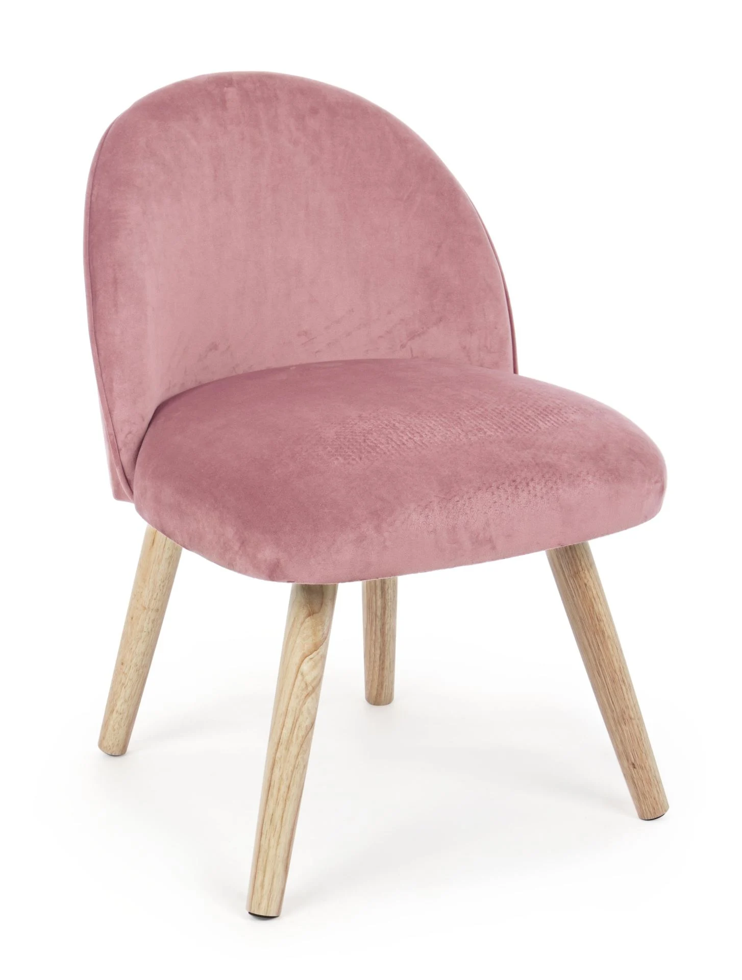 Stuhl Adeline 2er-Set, Samt-Optik und Buchenholz, modern, rosa, gepolstert, für dein Zuhause
