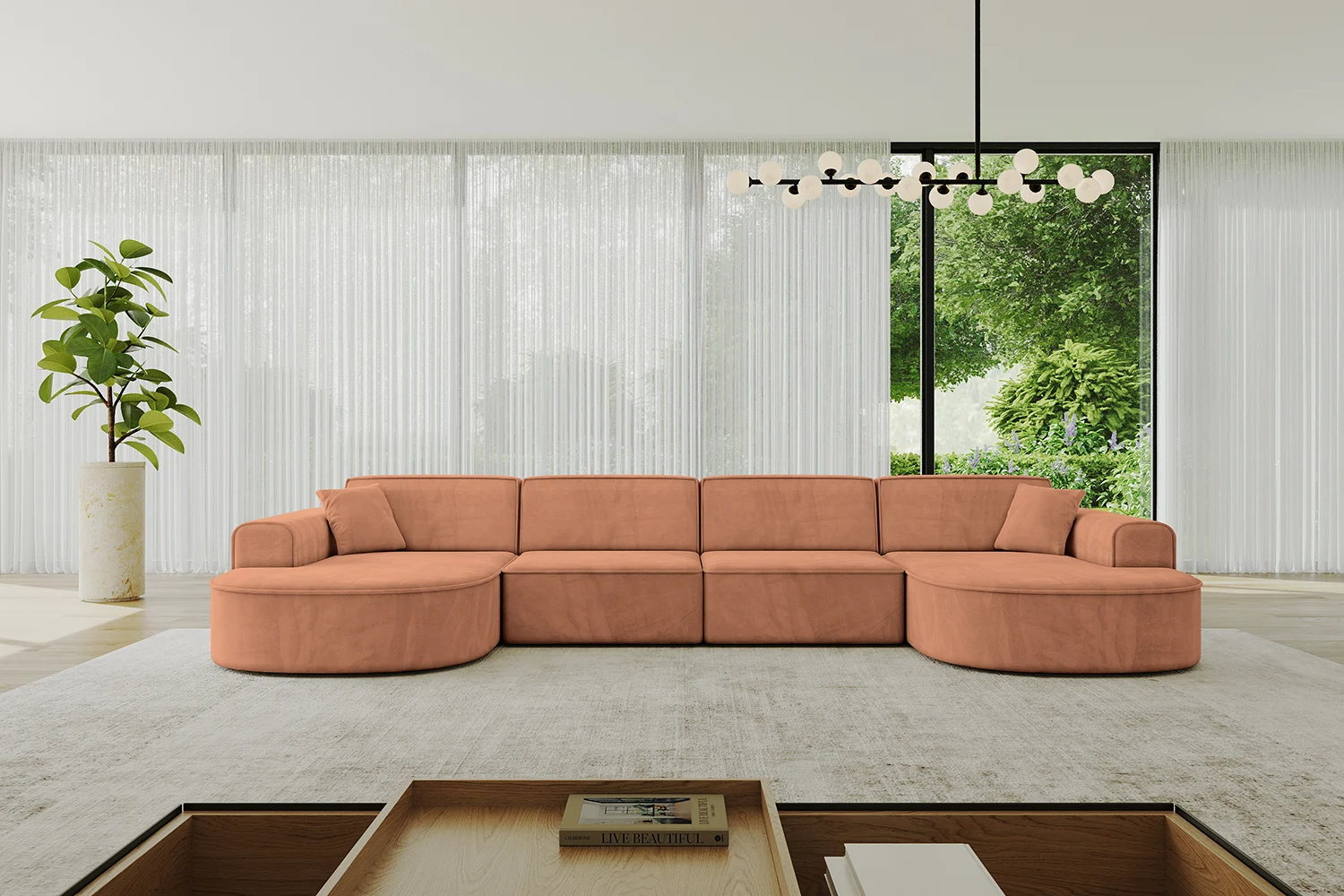 Wohnlandschaft MARI-U2 Apricot - Kronos 41