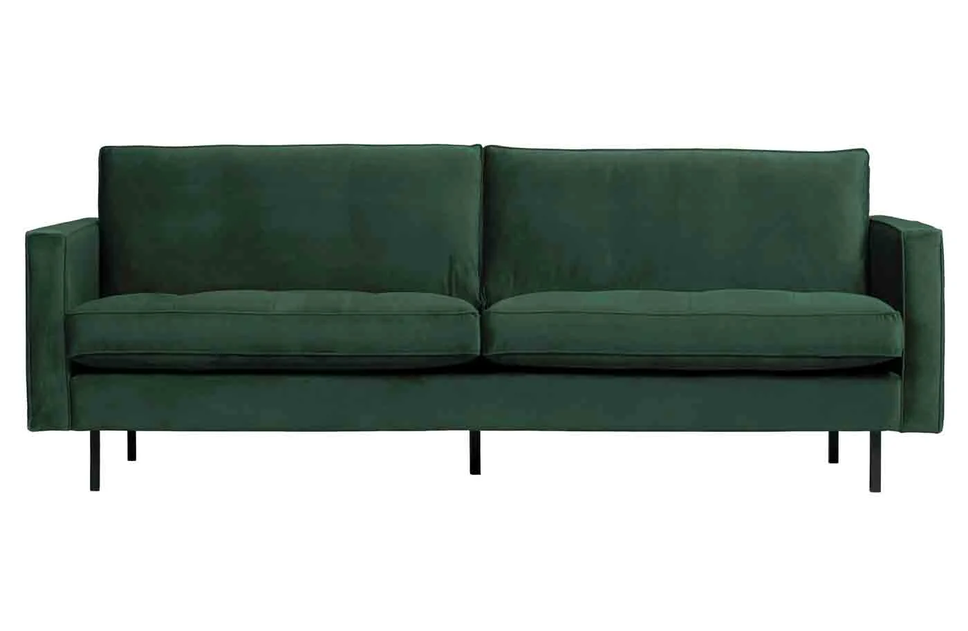 Sofa Rodeo Classic 2,5 Sitzer Samt, modern, grün, elegantes Design und bequeme Polsterung - Woood