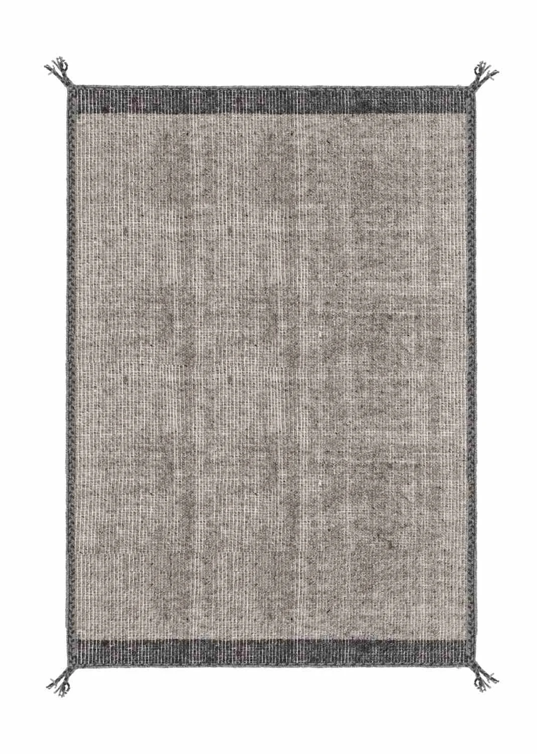 Teppich Chathu aus Wolle und Baumwolle, modern, grau, 140x200 cm, angenehm weich - Bizzotto