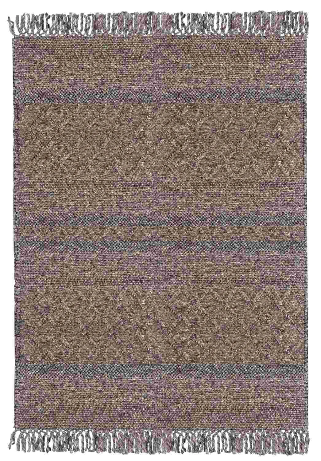 Teppich Hiruni aus Wolle, skandinavischer Stil, Braun, 160x230 cm, pflegeleicht - Bizzotto