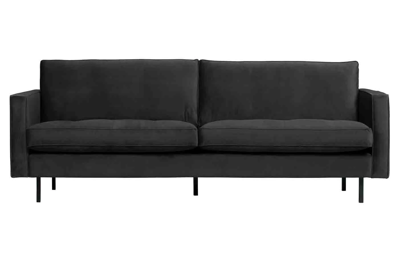 Sofa Rodeo Classic 2,5 Sitzer Samt, modern, anthrazit, weiche Polsterung für 2–3 Personen - Woood