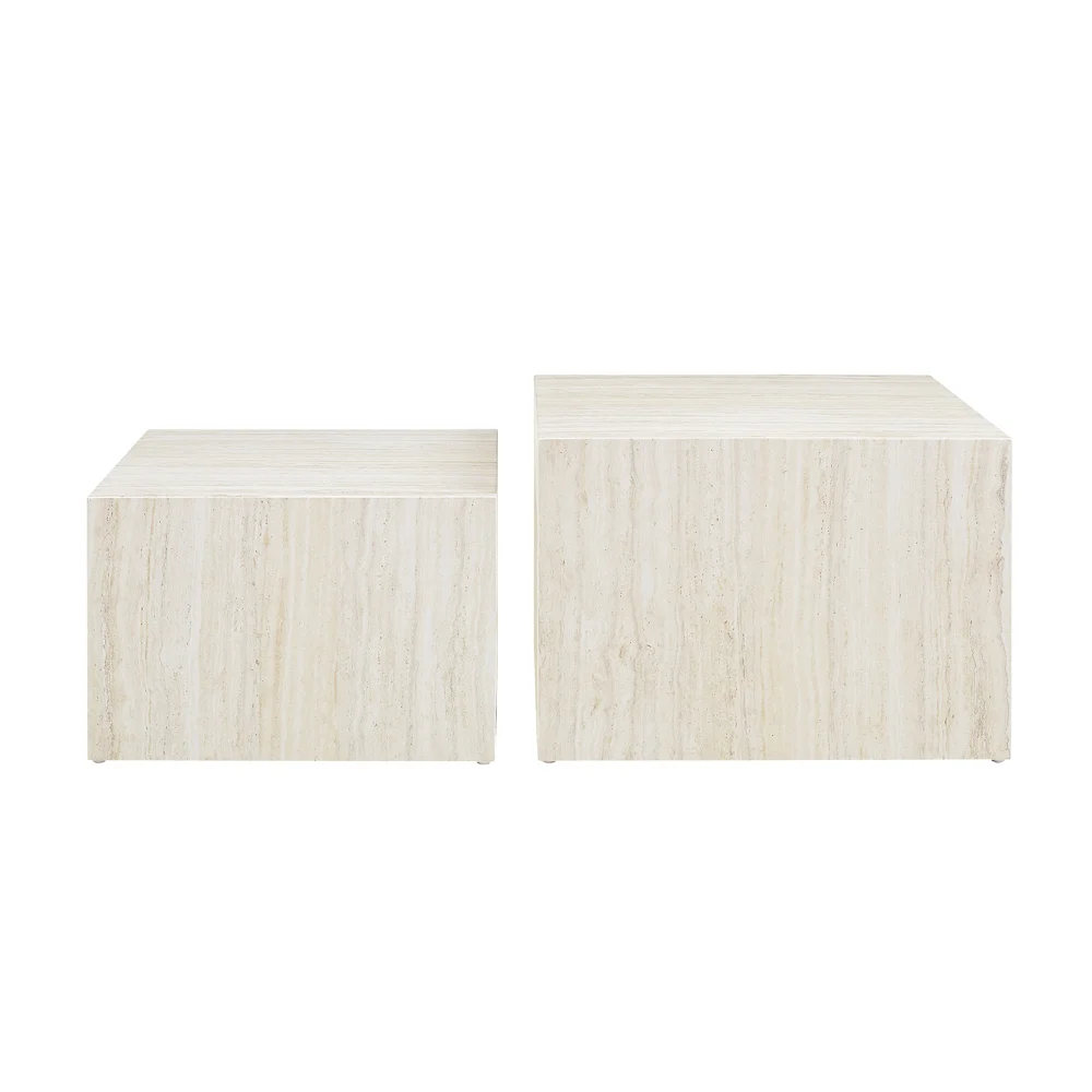 SalesFever Couchtisch Travertin 2er Set