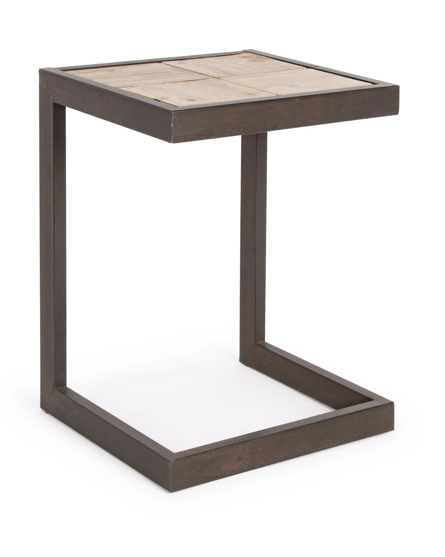 Hocker Blocks aus Fichtenholz, skandinavischer Stil, Natur, Unikat und rechteckiges Design, 47 cm - Bizzotto