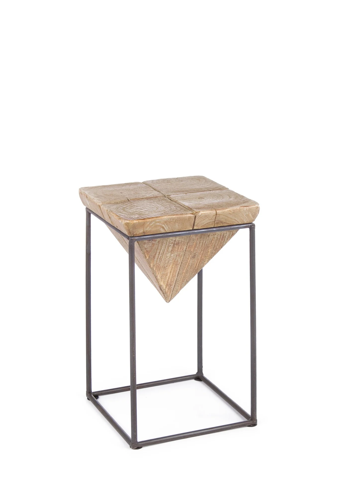 Hocker Prismy aus Tannenholz, skandinavischer Stil, natur, 46 cm hoch, Unikat für Dein Zuhause - Bizzotto