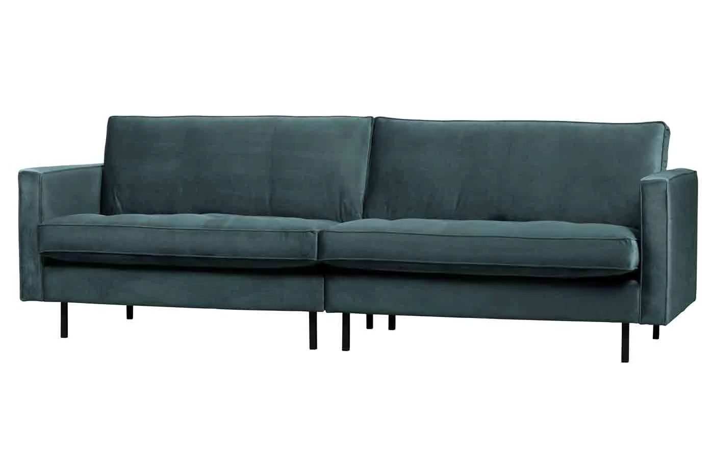 Sofa Rodeo Classic 3 Sitzer Samt, modern, Teal Blau, elegantes Design, bequeme Polsterung - Woood