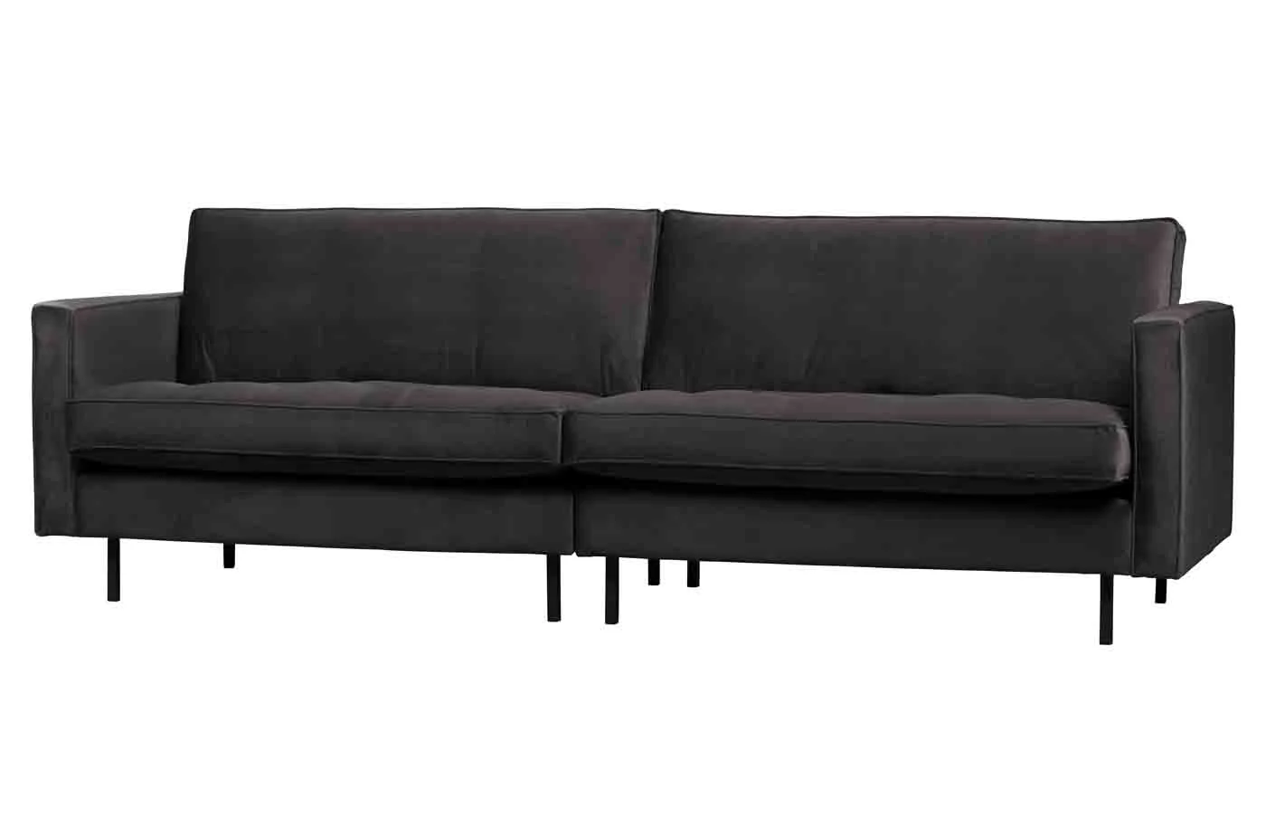 Sofa Rodeo Classic 3 Sitzer Samt, modern, anthrazit, eleganter Komfort für Dein Wohnzimmer - Woood