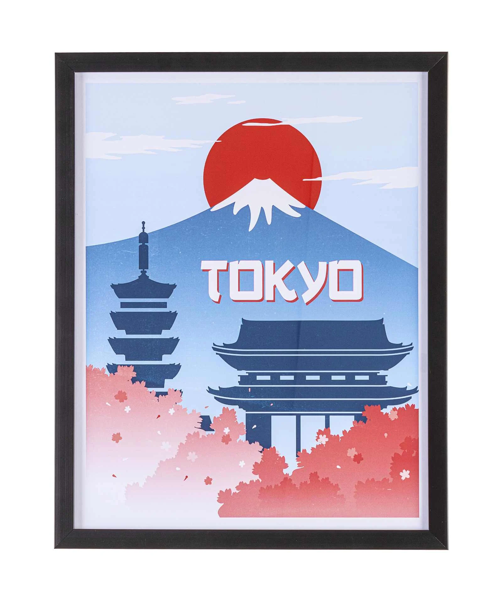 Bild Tokyo, moderner Druck auf Papier, rechteckig, hellblau-bunt, 40x50 cm, Kunststoffrahmen