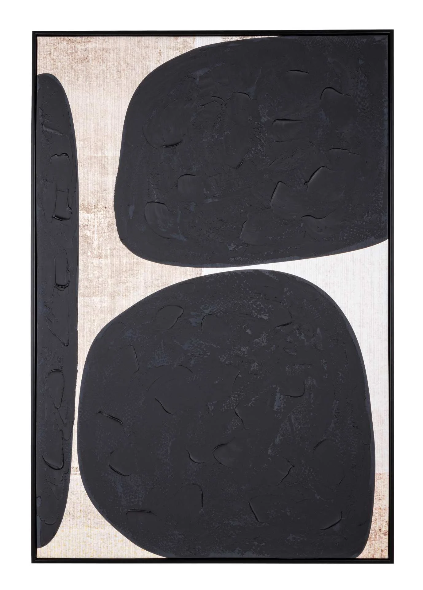 Bild Hot Stone aus Gewebedruck und MDF, modern, schwarz, rechteckig, 82x122 cm, Hochformat - Bizzotto