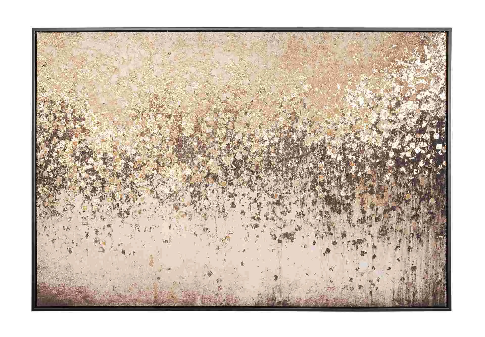 Bild Glitter auf Leinwand, modern, Gold, rechteckig 122x82 cm, mit MDF-Holzrahmen